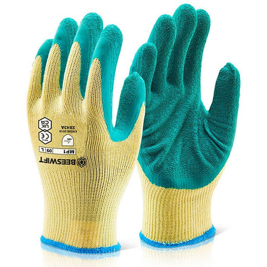 Beeswift Multi-Purpose Latex Palm Coated Gloves, Green, 2XL Easy2Order : MP1GXXL