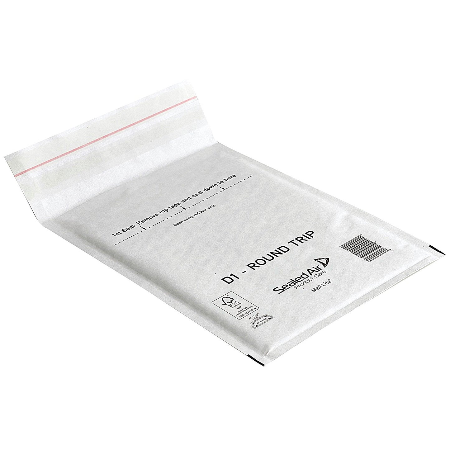 Mail Lite Round Trip Padded Mailer, D1 180x260mm, White, Pack of 100