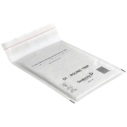 Mail Lite Round Trip Padded Mailer, D1 180x260mm, White, Pack of 100