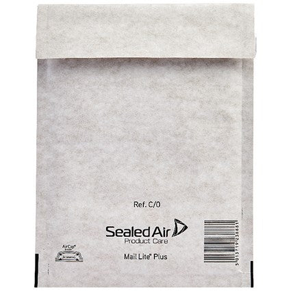 Mail Lite + Bubble Lined Postal Bag, Size C/0 150x210mm, Peel & Seal, White, Pack of 100