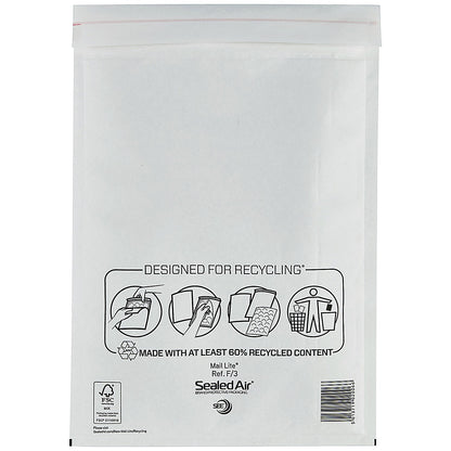 Mail Lite Bubble Postal Bag, F/3 220x330mm, White, Pack of 50