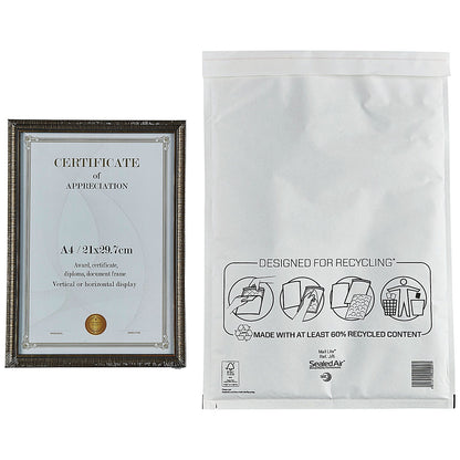 Mail Lite Bubble Postal Bag, J/6 300x440mm, White, Pack of 50