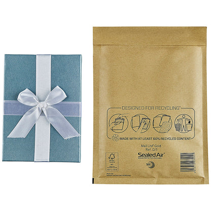 Mail Lite Bubble Postal Bag, Size D/1 180x260mm, Gold, Pack of 100