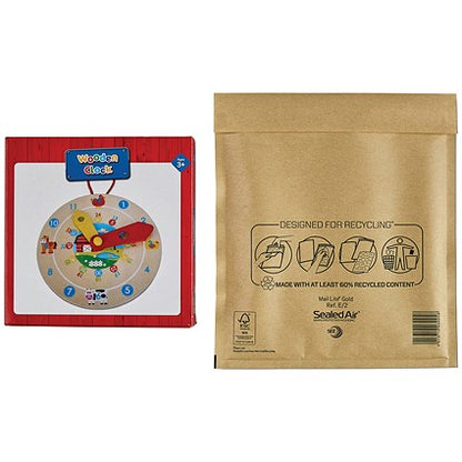 Mail Lite Bubble Postal Bag, Size E/2 220x260mm, Gold, Pack of 100