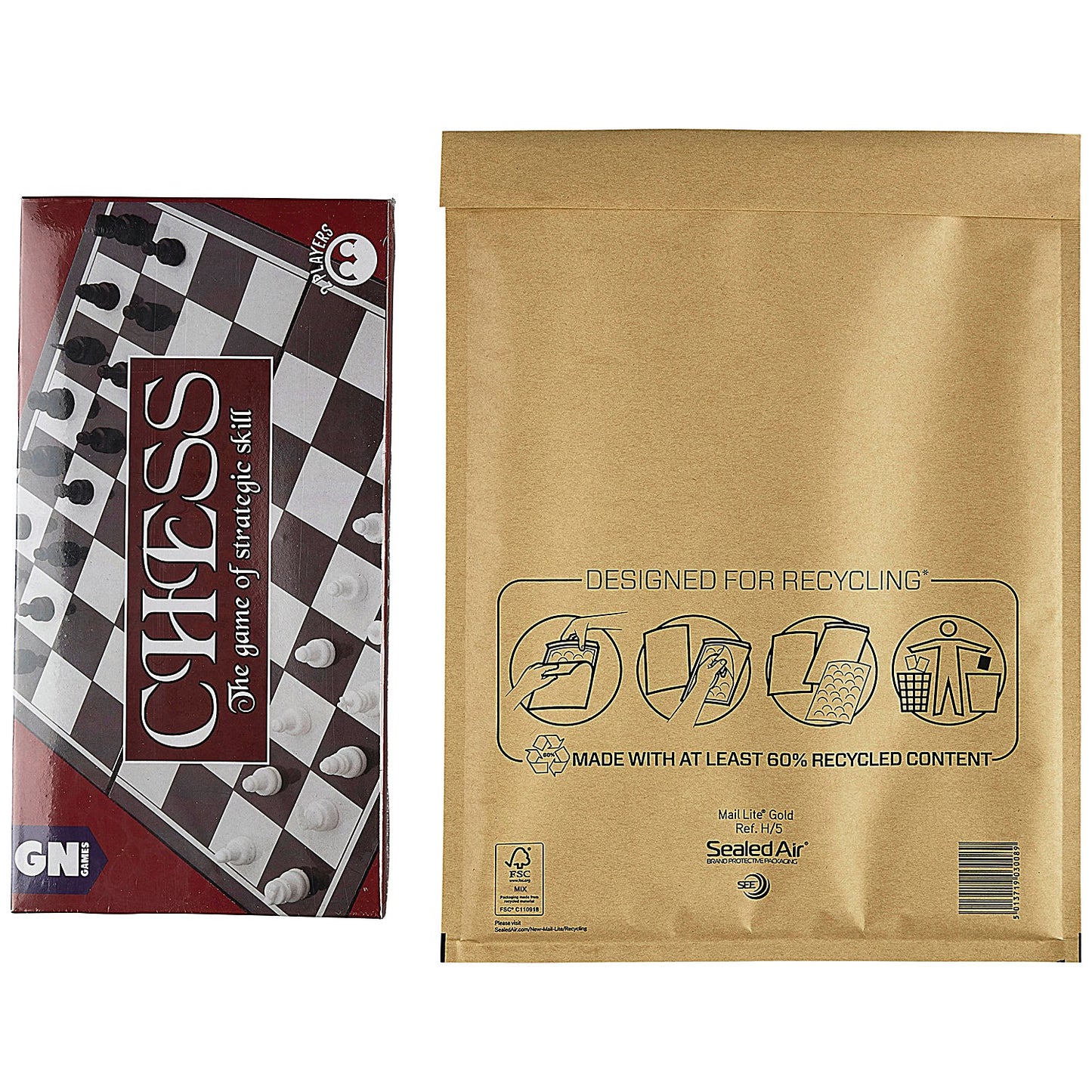 Mail Lite Bubble Postal Bag, Size H/5 270x360mm, Gold, Pack of 50