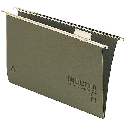 Rexel Multifile Manilla Suspension Files, V Base, Foolscap, Green, Pack of 50