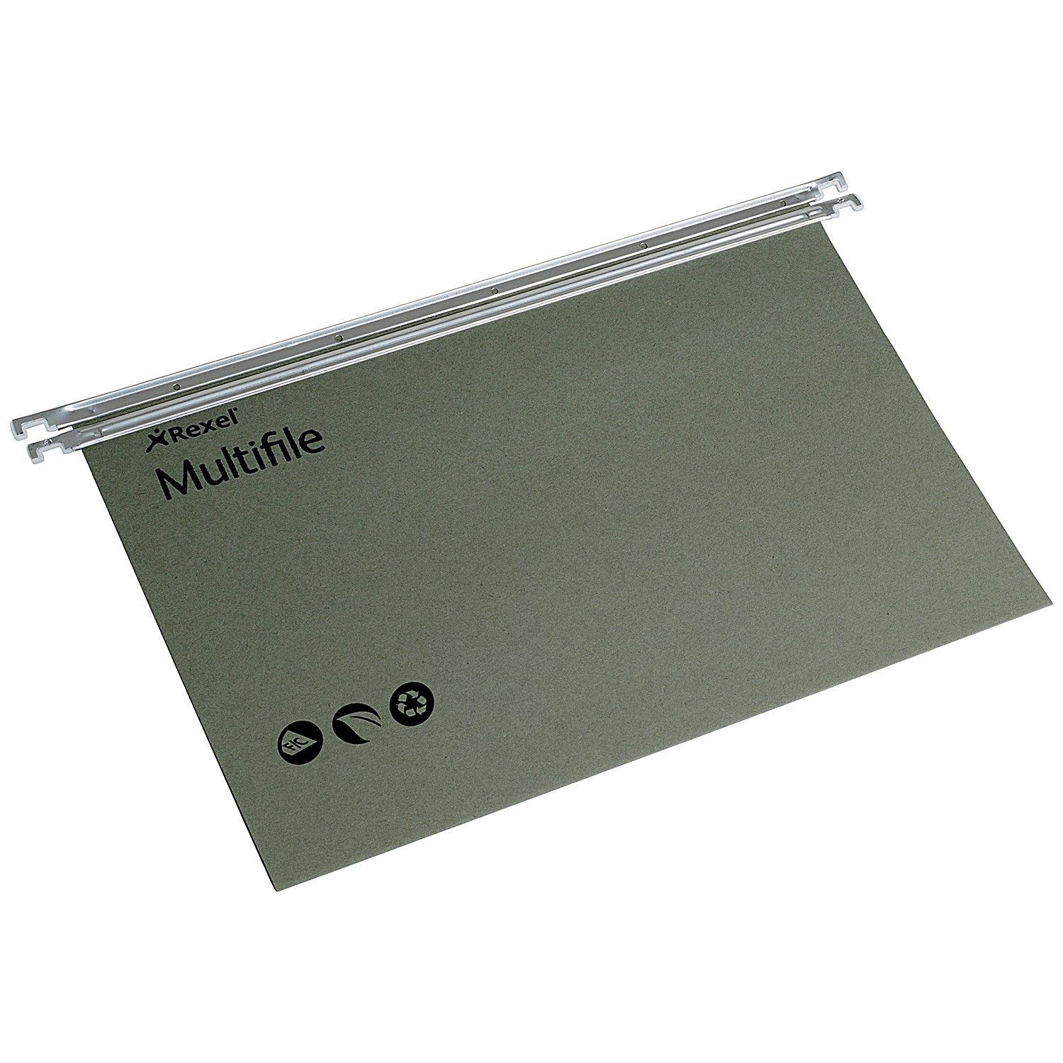 Rexel Multifile Manilla Suspension Files, V Base, Foolscap, Green, Pack of 50
