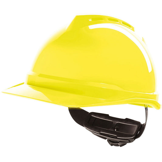 MSA V-Gard 500 Vented Safety Helmet, Hi Vis Yellow Easy2Order : MSAGV4A2HY