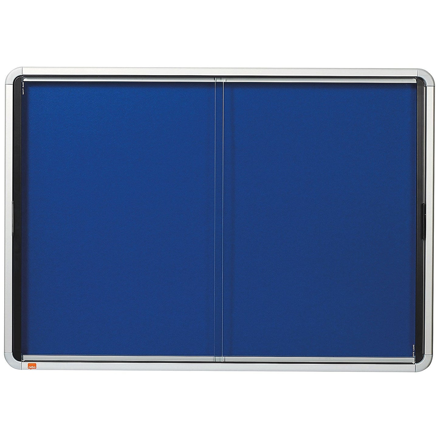 Nobo Premium Plus Felt Lockable Notice Board, 8xA4, W922xH665xD63mm, Blue Easy2Order : NB06380
