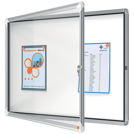 Nobo Premium Plus Magnetic Lockable Notice Board, 8xA4, W923xH667xD43mm Easy2Order : NB06390