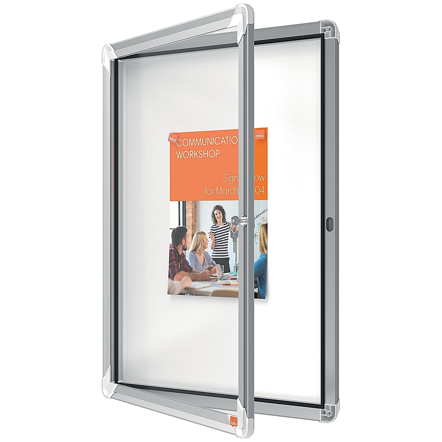 Nobo Premium Plus Magnetic Lockable Notice Board, 4xA4, W493xH667xD43mm Easy2Order : NB06392