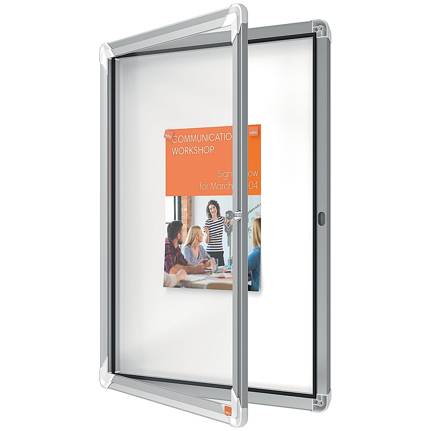 Nobo Premium Plus Magnetic Lockable Notice Board, 4xA4, W493xH667xD43mm Easy2Order : NB06392