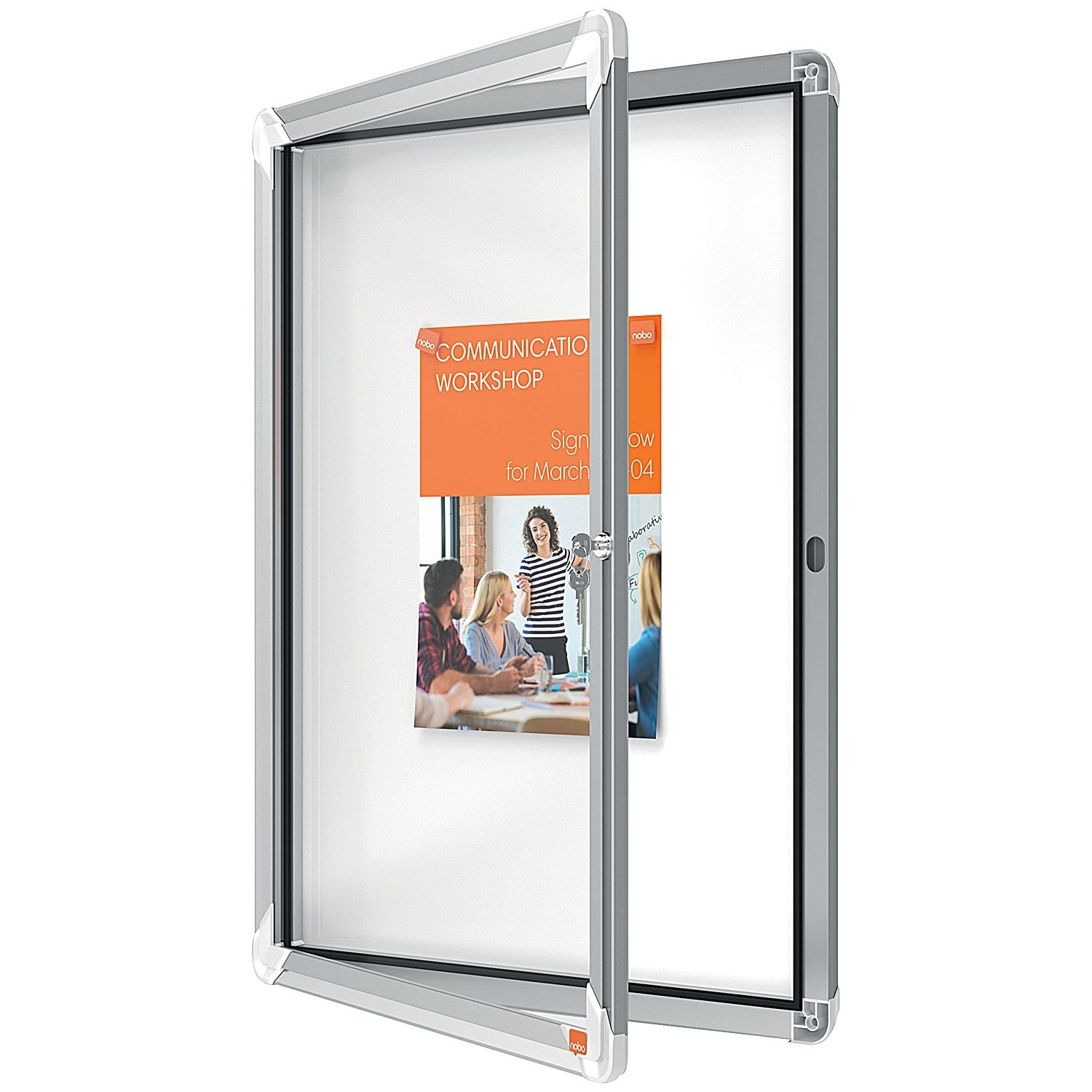 Nobo Premium Plus Outdoor Magnetic Lockable Notice Board, 4xA4, W494xH667xD45mm Easy2Order : NB06403