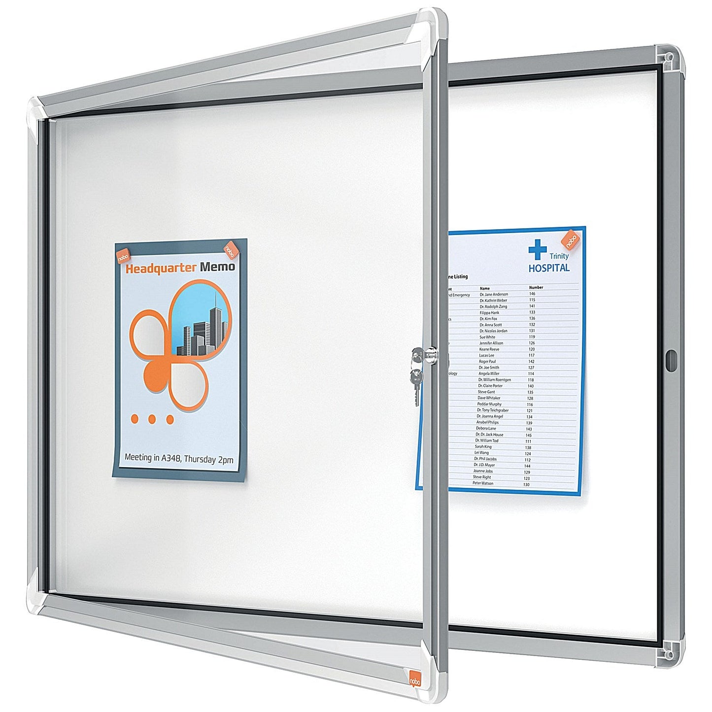 Nobo Premium Plus Outdoor Magnetic Lockable Notice Board, 8xA4, W923xH667xD43mm Easy2Order : NB06405