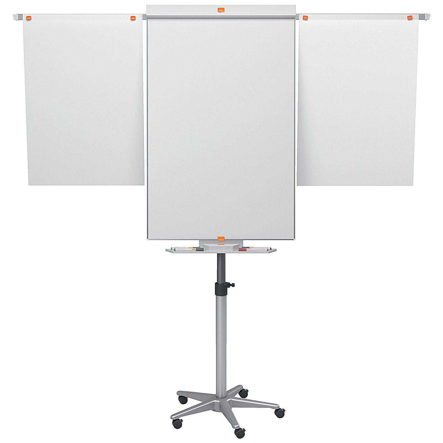 Nobo Piranha Mobile Flipchart and Drywipe Easel Blue/Silver
