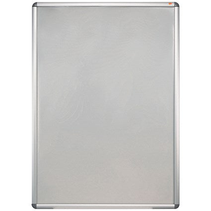 Nobo Moulded Aluminium Front-Opening Snap Frame, A1, Silver