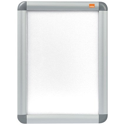 Nobo Moulded Aluminium Front-Opening Snap Frame, A4, Silver