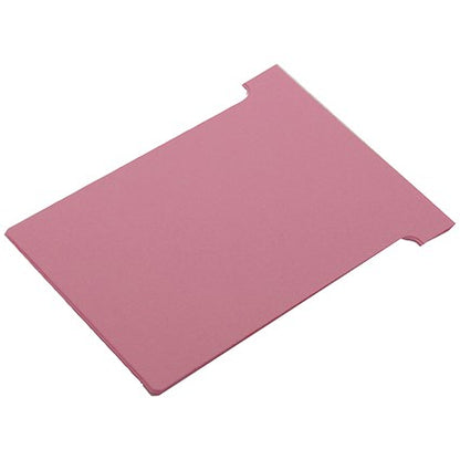 Nobo T-Cards 160gsm Tab Top 15mm W60x Bottom W48.5x Full H85mm Size 2 Pink Ref 2002008 [Pack 100]