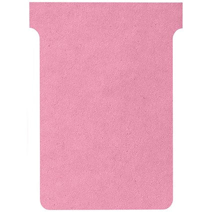 Nobo T-Cards 160gsm Tab Top 15mm W92x Bottom W80x Full H120mm Size 3 Pink Ref 2003006 [Pack 100]