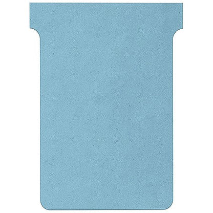 Nobo T-Cards 160gsm Tab Top 15mm W92x Bottom W80x Full H120mm Size 3 Light Blue Ref 2003006 [Pack 100]