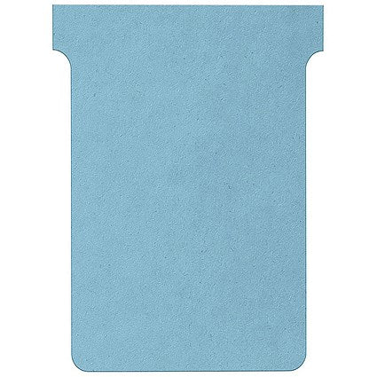 Nobo T-Cards 160gsm Tab Top 15mm W92x Bottom W80x Full H120mm Size 3 Light Blue Ref 2003006 [Pack 100]