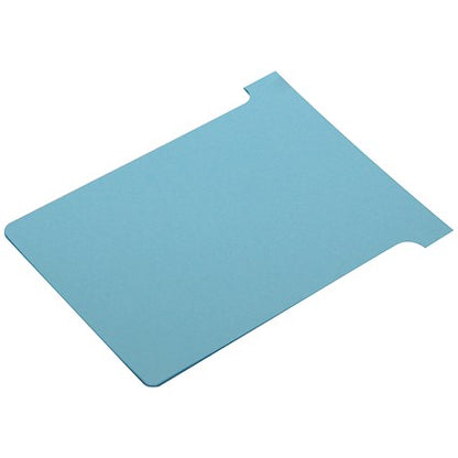 Nobo T-Cards 160gsm Tab Top 15mm W92x Bottom W80x Full H120mm Size 3 Light Blue Ref 2003006 [Pack 100]