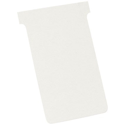 Nobo T-Cards 160gsm Tab Top 15mm W124x Bottom W112x Full H180mm Size 4 White Ref 2004002 [Pack 100]