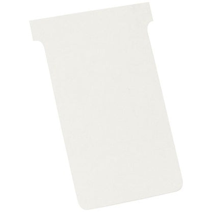 Nobo T-Cards 160gsm Tab Top 15mm W124x Bottom W112x Full H180mm Size 4 White Ref 2004002 [Pack 100]