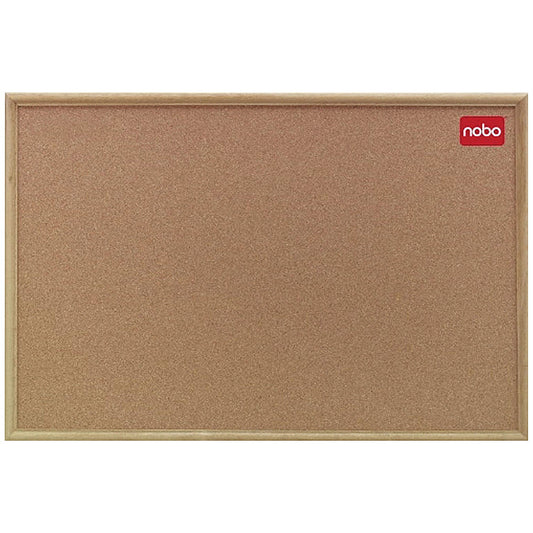 Nobo Classic Noticeboard, Cork, Natural Oak Finish, W1800xH1200mm
