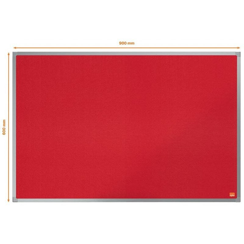 Nobo Essence Felt Notice Board, 900x600mm, Red