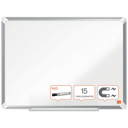 Nobo Premium Plus Steel Magnetic Whiteboard, Aluminium Frame, 1800x1200mm