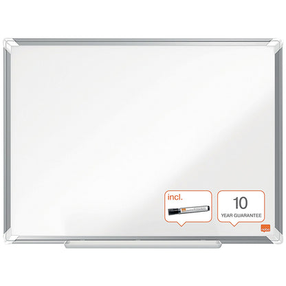 Nobo Premium Plus Melamine Whiteboard, Aluminium Frame, 1200x900mm