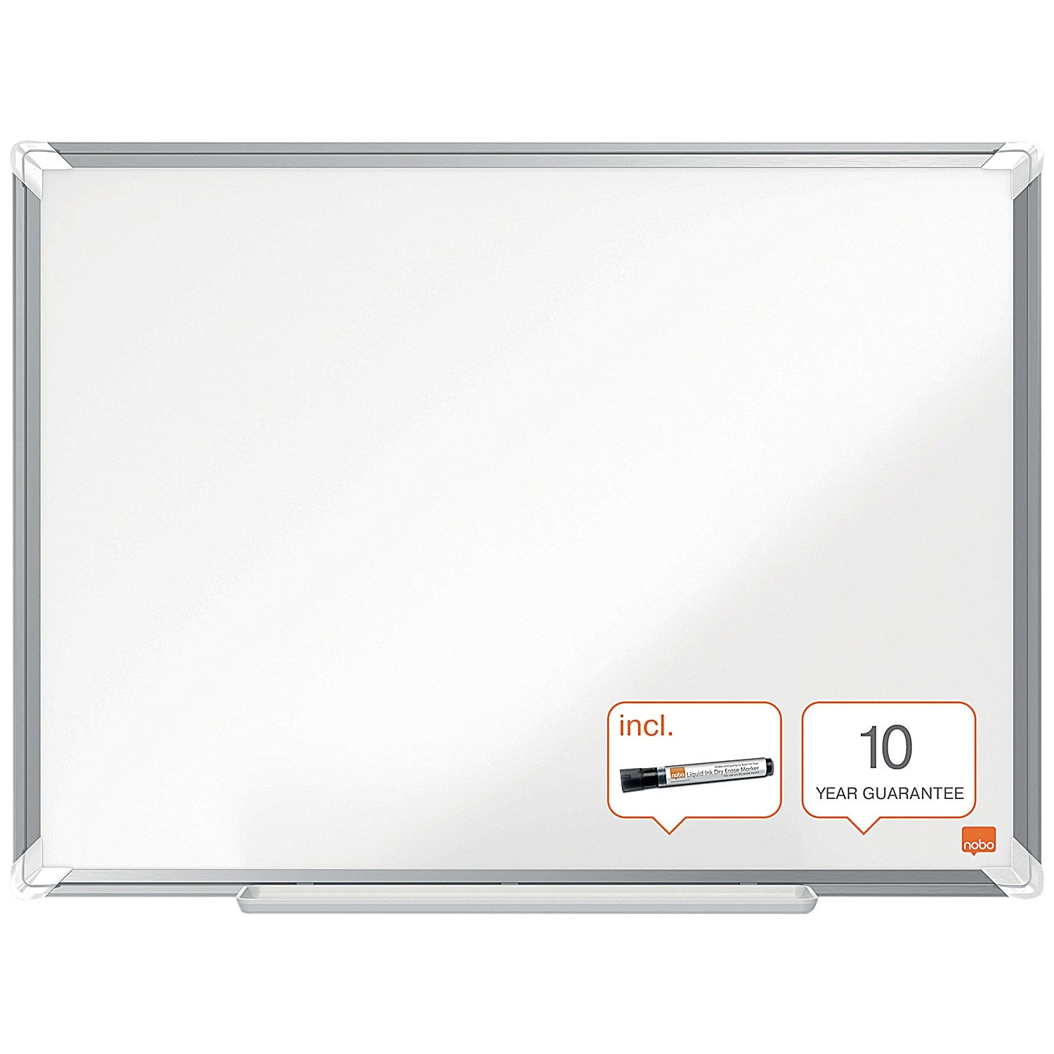 Nobo Premium Plus Melamine Whiteboard, Aluminium Frame, 2000x1000mm
