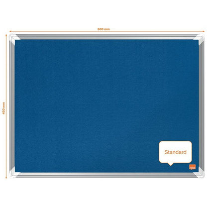 Nobo Premium Plus Felt Notice Board, 600x450mm, Blue