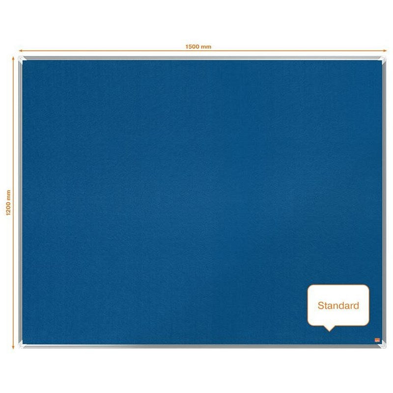 Nobo Premium Plus Felt Notice Board, 1500x1200mm, Blue