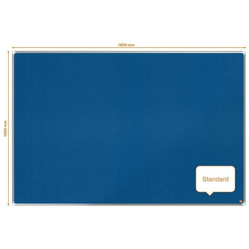 Nobo Premium Plus Felt Notice Board, 1800x1200mm, Blue