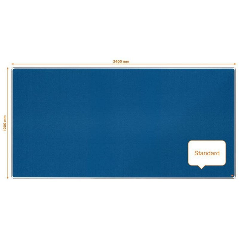 Nobo Premium Plus Felt Notice Board, 2400x1200mm, Blue