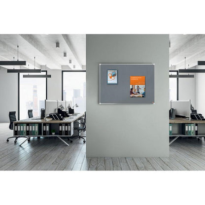 Nobo Premium Plus Felt Notice Board, 600x450mm, Grey