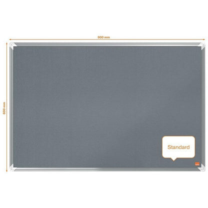 Nobo Premium Plus Felt Notice Board, 900x600mm, Grey