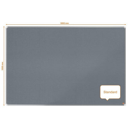 Nobo Premium Plus Felt Notice Board, 1800x1200mm, Grey