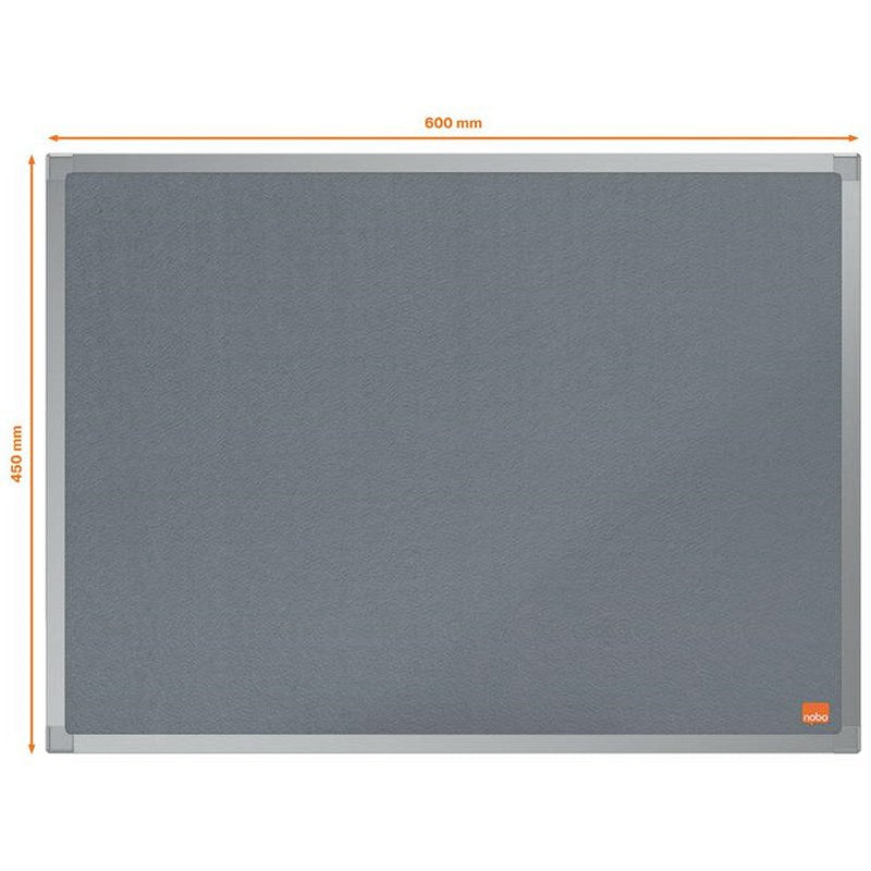 Nobo Essence Felt Notice Board, 600x450mm, Grey