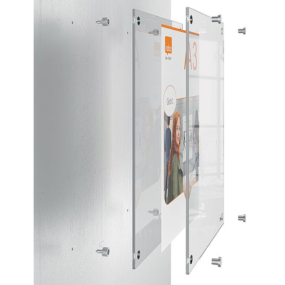 Nobo Acrylic Wall Mounted Poster Frame, A4, Clear