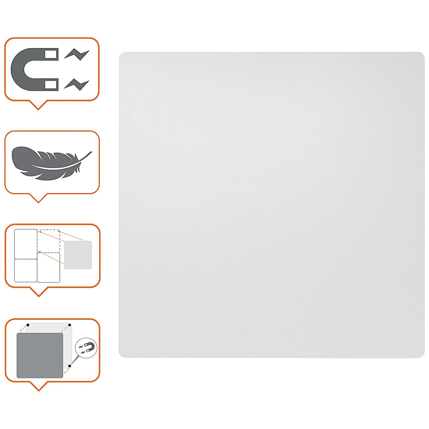 Nobo Magnetic Modular Whiteboard, Frameless, 450x450mm