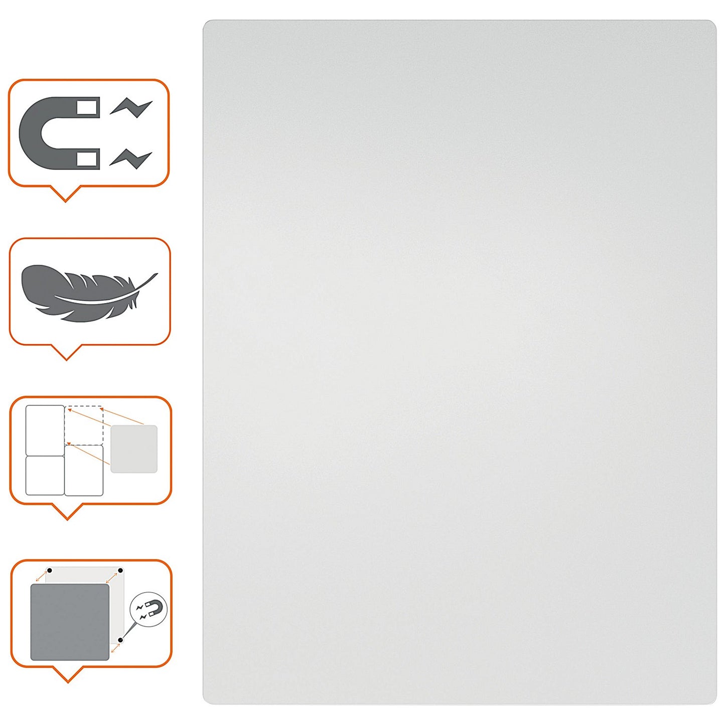 Nobo Magnetic Modular Whiteboard, Frameless, 600x450mm