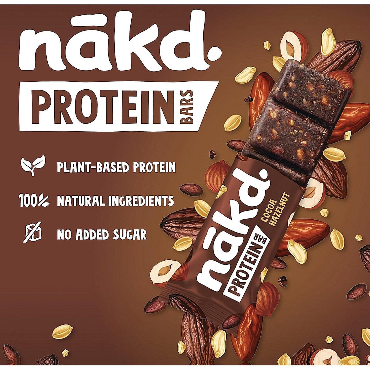 Nakd Cocoa Hazelnut Protein Bars, 45g, Pack of 16 Easy2Order : NKD70010