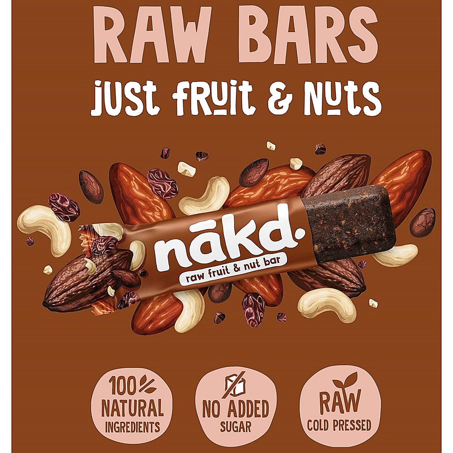Nakd Gluten Free Cocoa Delight Snack Bar, 35g, Pack of 18