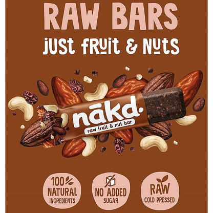 Nakd Gluten Free Cocoa Delight Snack Bar, 35g, Pack of 18