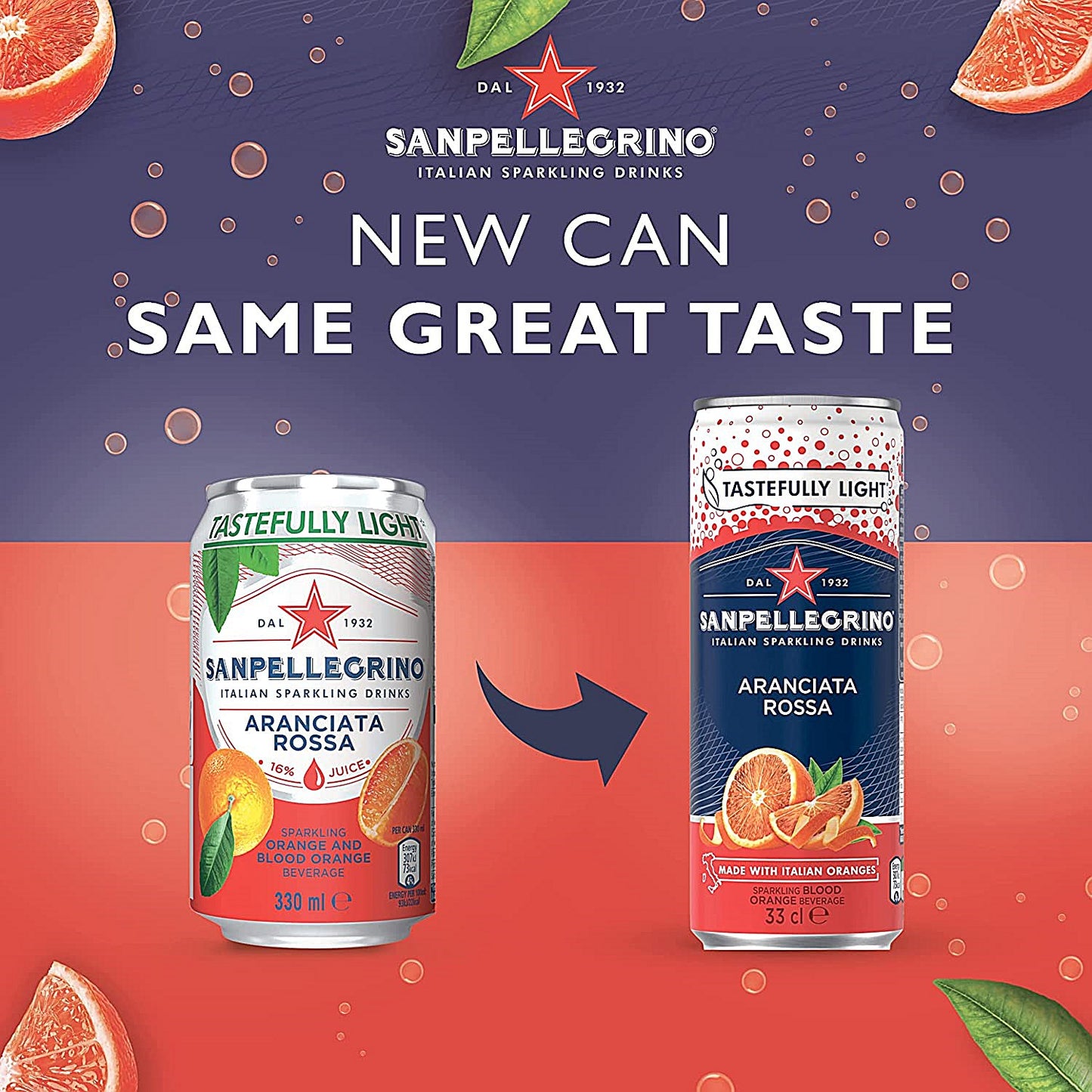 San Pellegrino, Aranciata Rossa Orange/Blood Orange, 24x330ml Cans