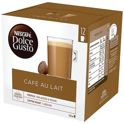 Nescafe Dolce Gusto Cafe au Lait Capsules, 16 Capsules, Pack of 3