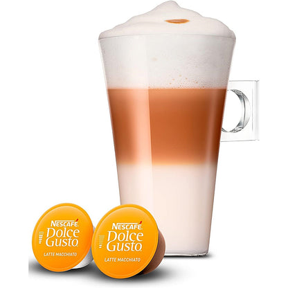 Nescafe Dolce Gusto Latte Macciato Capsules, 16 Capsules, Pack of 3